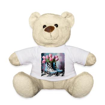 Springtime with tulips - Teddy Bear - white - Front