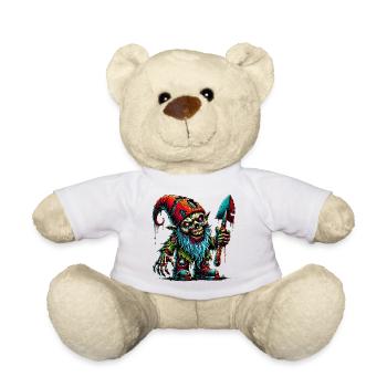 Zombie Garden Gnome – Nightmare in the Garden - Teddy Bear - white - Front