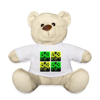 Hot air balloons over the mountains - Teddy Bear - white - Front