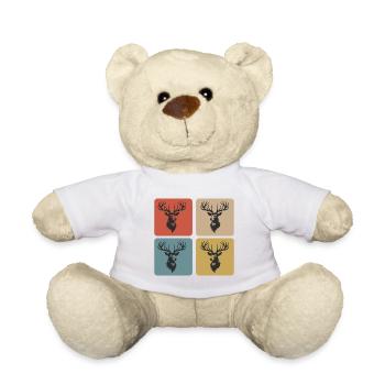 Majestätischer Hirsch – Symbol der Wildnis - Teddy - Weiß - Vorne