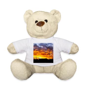 Coucher de soleil – Couleurs de feu dans le ciel du soir - Nounours - blanc - Devant