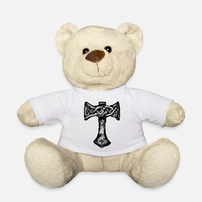 Mjöllnir Viking symbol - Teddy Bear - white