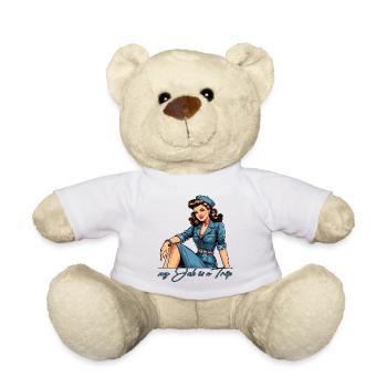 Pin Up Rétro Hôtesse de l’air Profession Cadeau de voyage - Nounours - blanc - Devant