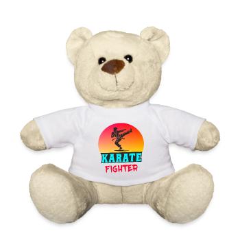 Karatekämpfer – Sonnenuntergang Style - Teddy - Weiß - Vorne
