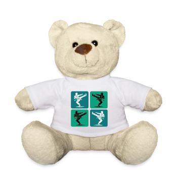 Silhouette de karaté – Style rétro - Nounours - blanc - Devant