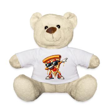 Cooles Pizzastück mit Attitüde - Teddy - Weiß - Vorne