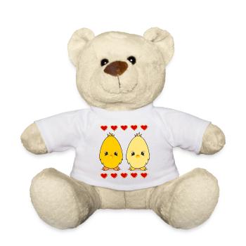 EASTER CHICKEN COUPLE - Teddy Bear - white - Front