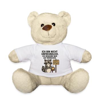 Raccoon saying: contact avoidance - Teddy Bear - white - Front