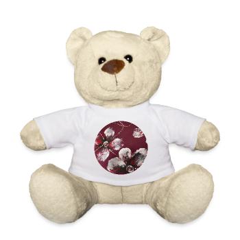 Design floral sur les accessoires - Nounours - blanc - Devant