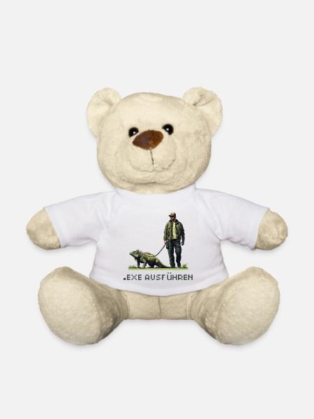 EXE AUSFÜHREN Lustiges Nerd IT Pixel Echse Design - Teddy - Weiß