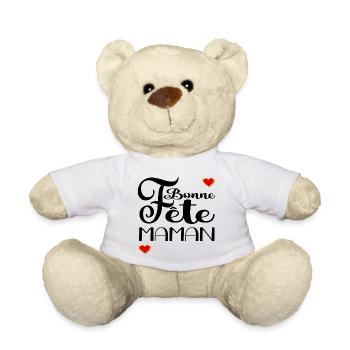 Bonne Fête Maman Amour - Nounours - blanc - Devant