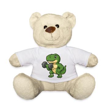 Mignon Dino T-Rex Entraînement Fitness Dessin animé - Nounours - blanc - Devant