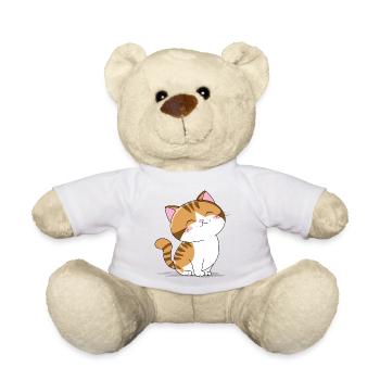 Süsse kleine Katze - Teddy - Weiß - Vorne