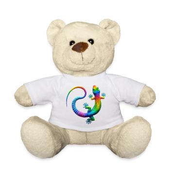 Rainbow Gecko - Teddy Bear - white - Front