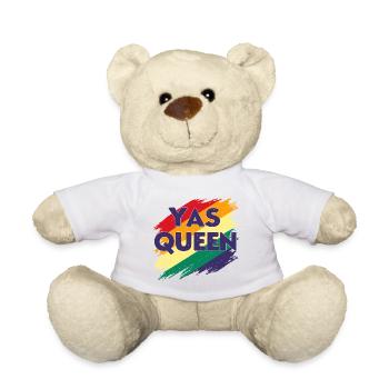 lgbtqia+ gay pride Yas Queen t-shirt - Teddy Bear - white - Front