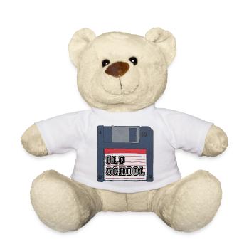 Old school Diskette Retro Vintage 80er 90er Kids - Teddy - Weiß - Vorne