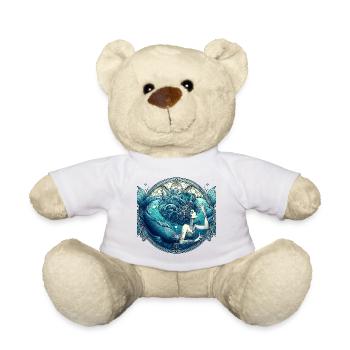 Sirène Sirène Cheveux Bleus Art Nouveau Cadeau - Nounours - blanc - Devant