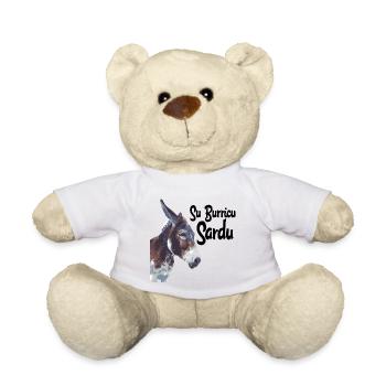 Sardinien Esel Porträt Aquarell - Teddy - Weiß - Vorne