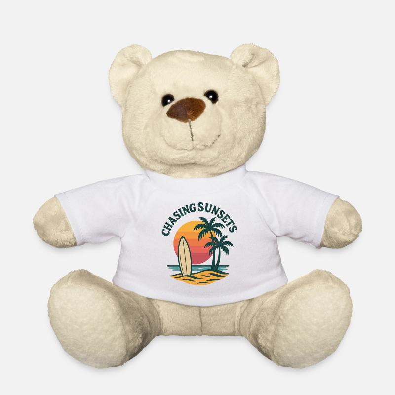 Chasing Sunsets – Surf & Beach Vibes - Teddy Bear - white