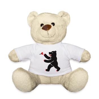 Bear at darts - Teddy Bear - white - Front