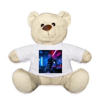 N-dless Nights: Cyberpunk girl in a bar - Teddy Bear - white - Front