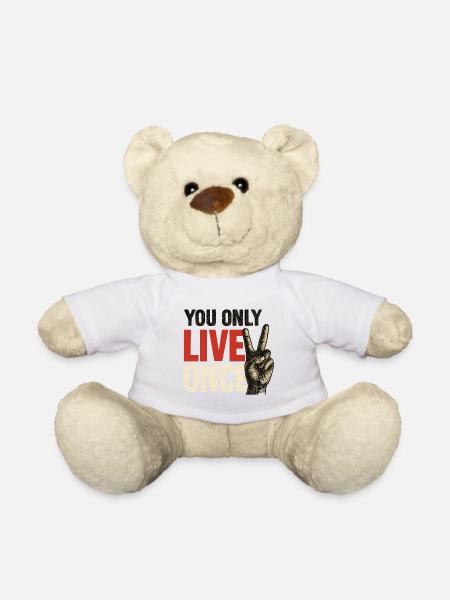On ne vit qu’une fois vintage - Nounours - blanc