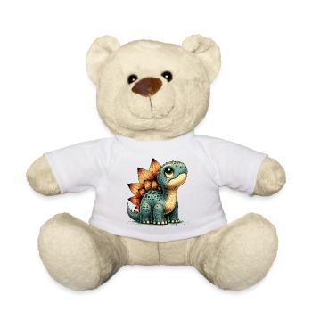 Stegosaurus Baby Dino Babydino Dinobaby Gift - Teddy Bear - white - Front