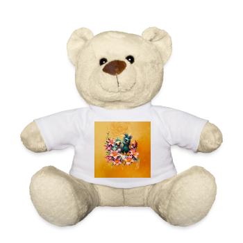 La magie des oiseaux dans une mer de fleurs, les meilleurs amis - Nounours - blanc - Devant