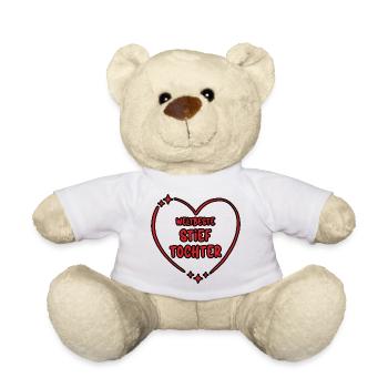 Weltbeste Stieftochter Stiefkind Herz Bonuskind - Teddy - Weiß - Vorne
