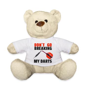 Darts Shirt dont go breaking my darts - Teddy - Weiß - Vorne