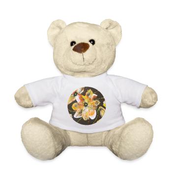 Creative play of colours hand-painted by Martina Eßer - Teddy Bear - white - Front