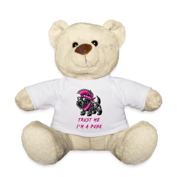Scottish Terrier Punk Music - Teddy Bear - white - Front