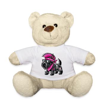 Scottish Terrier Punk Music - Teddy Bear - white - Front