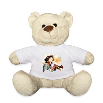 The Energetic Trumpeter - Teddy Bear - white - Front