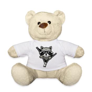 Neugieriger Waschbär - Teddy - Weiß - Vorne