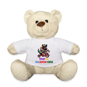 Clown Terrier auf Dreirad - Teddy - Weiß - Vorne