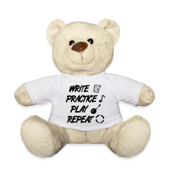 Write Practice Play Repeat - Teddy Bear - white - Front