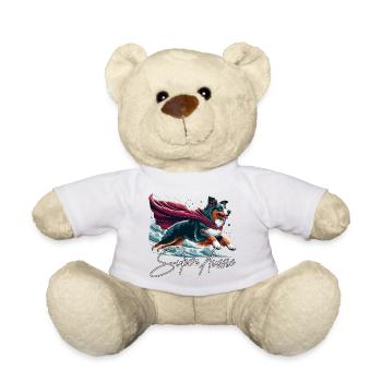 Super Dog Australian Shepherd Sheppie Gift - Teddy Bear - white - Front