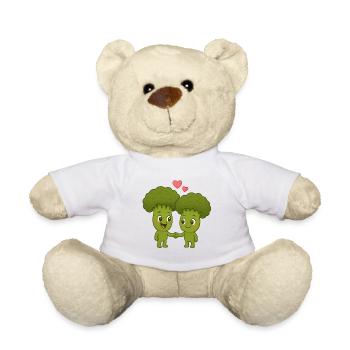Niedliche Broccoli mit Herzen - Teddy - Weiß - Vorne