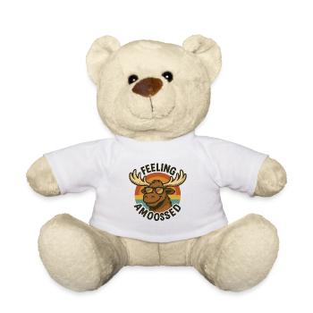 Cool Moose with Sunglasses Retro Style - Teddy Bear - white - Front
