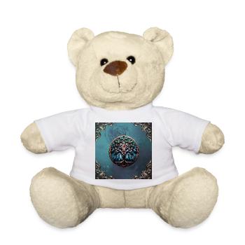 City in the shade of the lush tree of life - Teddy Bear - white - Front