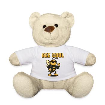 Bee Cool biker bi en veste en cuir - Nounours - blanc - Devant