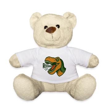 T-Rex head with loud roar - Teddy Bear - white - Front