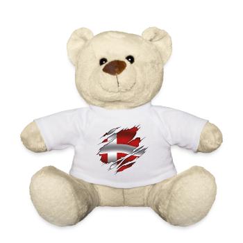 Flag of Denmark - Denmark - Torn Flag - Teddy Bear - white - Front
