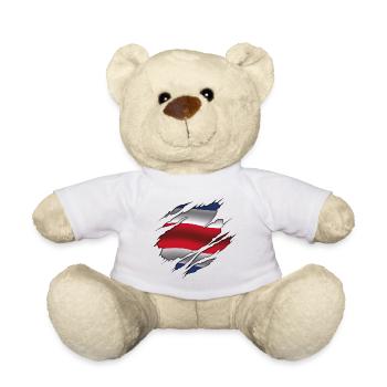Flagge von Costa Rica - Costa Rica - Zerrissene Flagge - Teddy - Weiß - Vorne