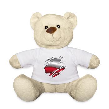 Flag of Poland - Poland - Torn Flag - Teddy Bear - white - Front