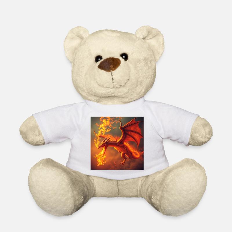 Dragon de Feu dans la Queue de Feu - Nounours - blanc