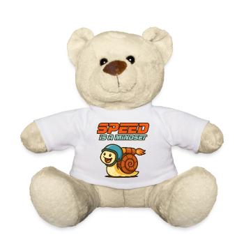 Denk schnell – Schnecke mit Helm - Teddy - Weiß - Vorne
