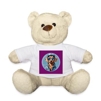 Teckel Teckel avec lunettes de soleil et sweat à capuche - Nounours - blanc - Devant