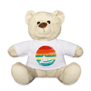 Kajak-Silhouette bei Sonnenuntergang auf dem Teal Lake - Teddy - Weiß - Vorne